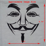 Anonymous T-Shirt Close Up & Size Chart