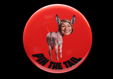 Donkary button or magnet color on red