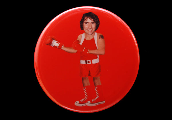 Trudeau Button or Magnet Color on Red